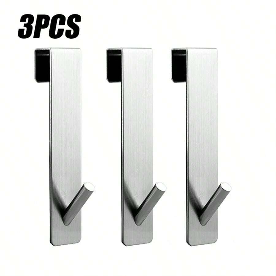 Bathroom Shower Door Back Hook Stainless Steel Over Glass Door Shower Towel Rack S-Shape Bathroom Bathrobe Hanger Holder Hooks