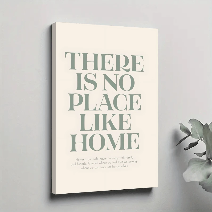 1pc Framed Canvas Poster, No Place Like Home Wall Art Canvas Paintings, Ideal Gift For Bedroom Living Room Corridor, Wall Art, Room Decoration
