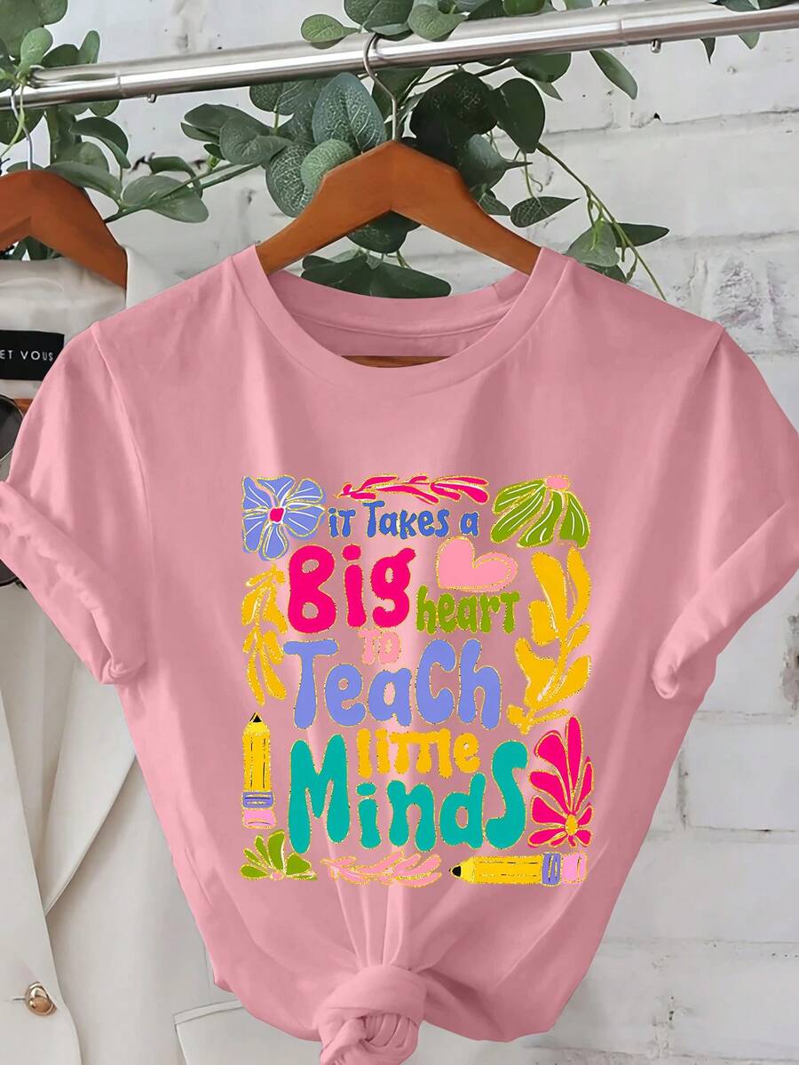 Camiseta con estampado de cerezas, parte superior informal de cuello redondo y manga corta, estilo de verano y primavera, ropa de mujer