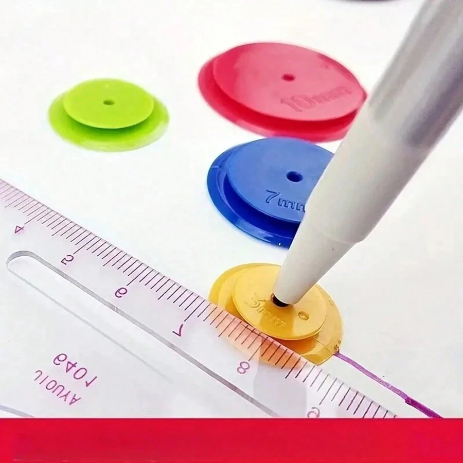4/8-Pack Plastic Sewing Scanner Ring Set For Sewing And Crafts, Multi-Size Patchwork Tools And Marking Rulers, Random Colors For Home And Sewing Shop (3mm/5mm/7mm/10mm)