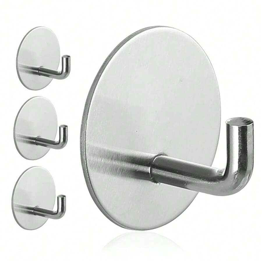 4 piezas Ganchos adhesivos para colgar abrigos, ganchos de pared adhesivos para baño, ganchos de pared para abrigos, perchero de pared, ganchos adhesivos reutilizables, ganchos de pared para el inodoro, ganchos de acero inoxidable, bolsa de almacenamiento para el porche, organizador sobre la puerta, gancho para ropa, perchero de pared, gancho adhesivo de pared, organizador de pared, juego de perchas, marco de fotos de pared