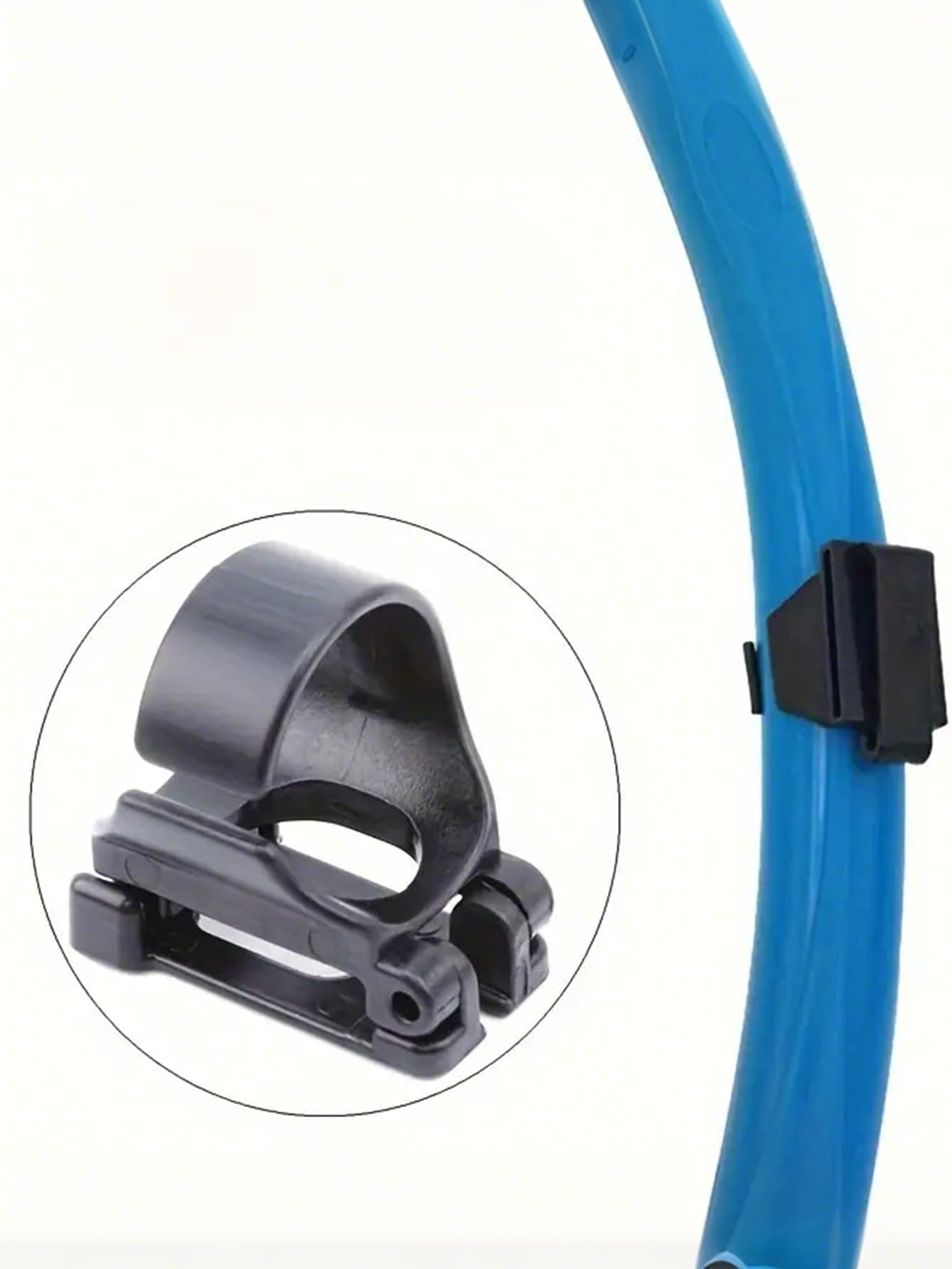 Snorkel Mask Holder Clip - Diving Retainer For Silicone Snorkel Tube, Goggles Buckle - Black