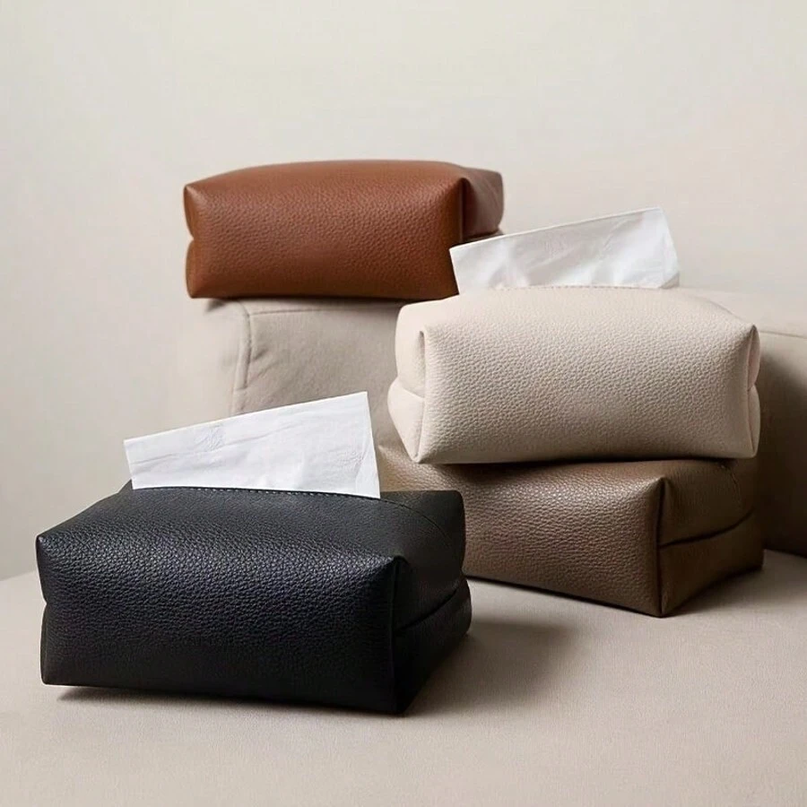 Stylish And Minimalist Leather Tissue Box - Perfect For Home And Commercial Use, Featuring An Elegant Design For Living Rooms, Hotels, And Restaurants. Practical Napkin Storage Pouch To Elevate Your Space Decor Home Bathroom Decor Bathroom Organizer Fall Decor Back To School