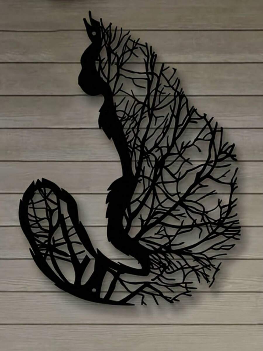 1 pièce Sculpture murale en forme de chat en fer - Décoration murale en métal d'intérieur et d'extérieur pour salon, patio, jardin - Décoration polyvalente pour la maison, sans alimentation électrique, idéale pour la décoration de la pièce