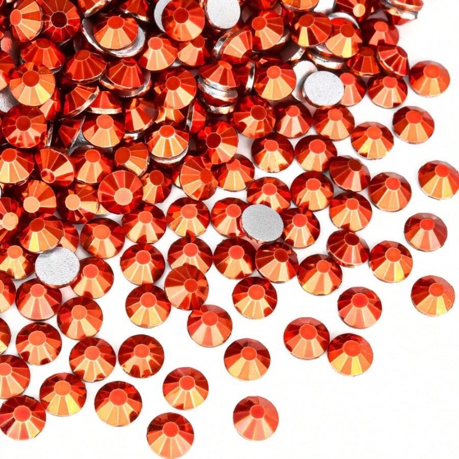 1440pcs New Mine Orange Non Hotfix Rhinestones Glitter Nail Charms Flatback Strass Crystals For Fabric Garment Decoration