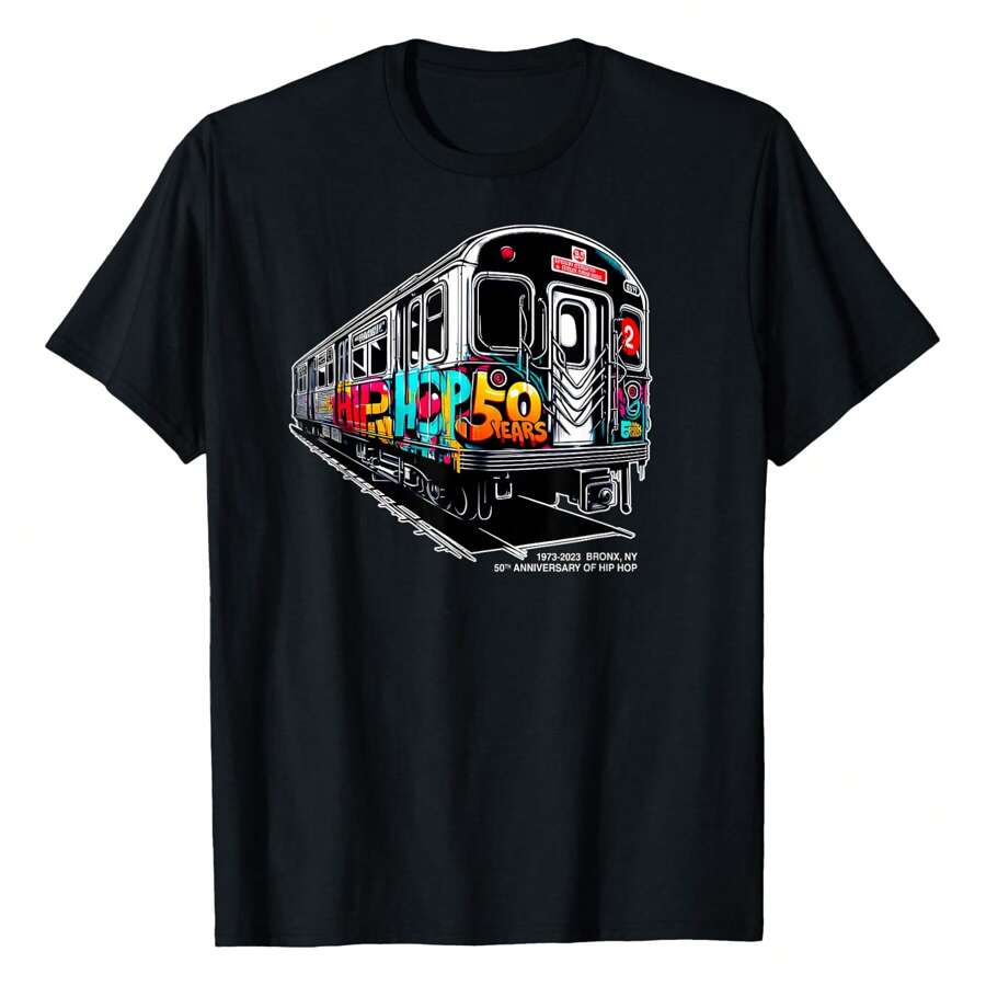 50 Years Of Hip-Hop Bronx Subway Graffiti 50th Anniversary T-Shirt Versatile Women's T-Shirts
