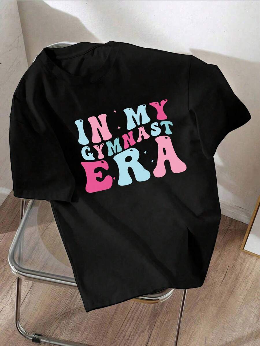 Summer Casual Women's Round Neck T-Shirt, Slim Fit Short Sleeved T-Shirt