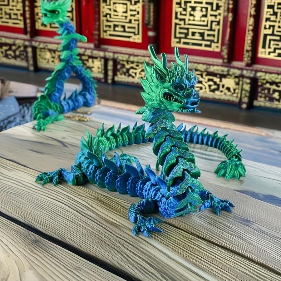 1pc Unique 3D Printed Dragon Sculpture - Flexible, No-Power Needed Plastic Home Decor & Collectible Figurine - Ideal Gift For Friends