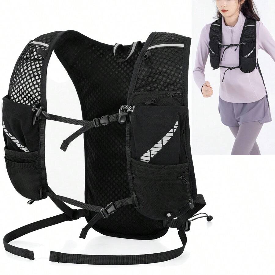 Running Vest Backpack For Men Women, Camel Hydration Vest, Hydration Backpack For Hiking Trail Running Cycling Race Marathon, Running Phone Holder Vest(Only Backpack Without Bladder)