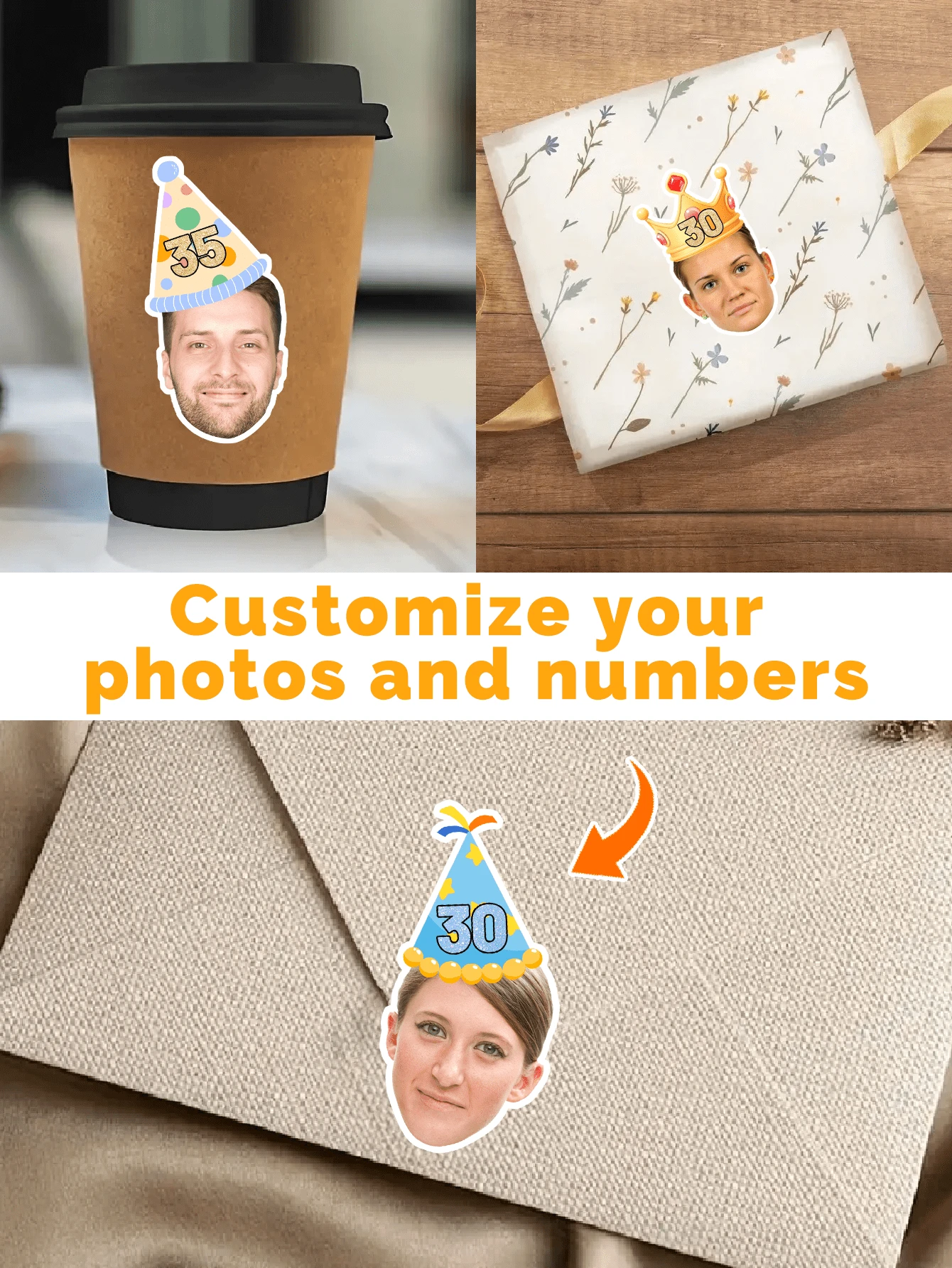 17/35/56 peças Adesivos personalizados de aniversário, adesivos personalizados com imagens, adesivos de vinil personalizados - Imprima e corte qualquer design e formato - Etiquetas personalizadas laminadas à prova d'água, adesivos personalizados, logotipos, você pode colocá-los em copos d'água, livros didáticos, cadernos, papelaria, onde quiser colocá-los, multifuncionais, ajustáveis, antimofo, ornamentais, adesivos, reutilizáveis, fofos, elegantes, adoráveis, de alta qualidade, coloridos, personalizados, únicos, personalizados, presentes ideais para ele, presentes ideais para ela, dela, namorado, namorada, pai, mãe, família, amigos, filho, filha, crianças, cozinha, sala de jantar, quarto, escritório, sala de estar, casa, jardim, sala de chá, para aniversários, para inauguração de casa, para formatura, moda de volta às aulas