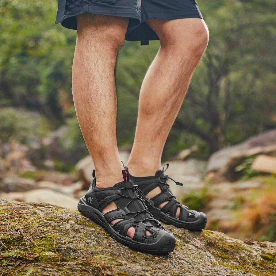 CAMEL CROWN Men's Waterproof Hiking Sandals Closed Toe Water Sandals Athletic Sport Sandals Summer Sandals Beach Sandals For Outdoor