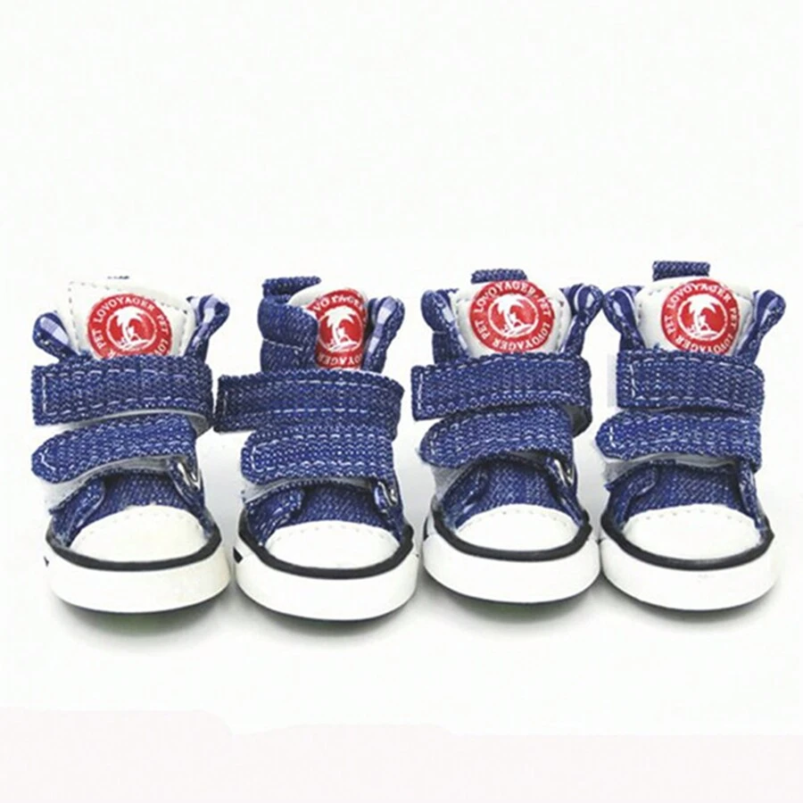 Pet Shoes Set Of 2 Pairs Stylish Contrast Color Non-Slip Soft Sole Breathable Dog Shoes For All Seasons