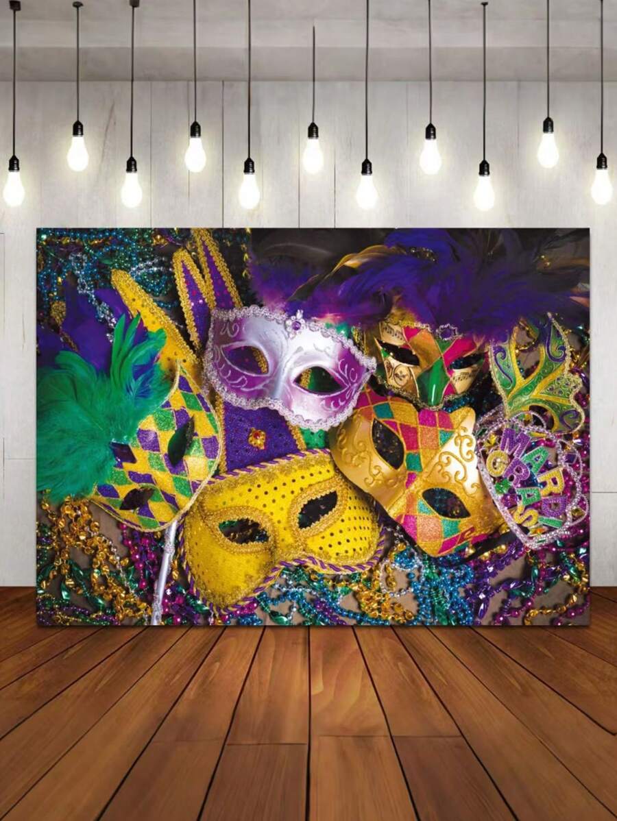 3,28ft*2,46ft(100cm*75cm)-Venetië Carnaval Decoratie Achtergronden Carnaval Maskerade Fotografie Achtergronden Maskers Kleurrijke Achtergronden Feestdecoratie Banners Studio Rekwisieten - Woondecoratie - Mardi Gras Decoratie - Feestdecoratie