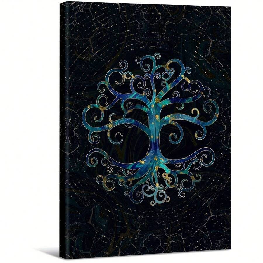 Celtic Butterfly Design On Dark Background Large Wooden Framed Wall Art Home Decor Canvas Painting- For Bedroom, Bathroom, Living Room, Office, Kitchen, Holiday Gift- 1pc