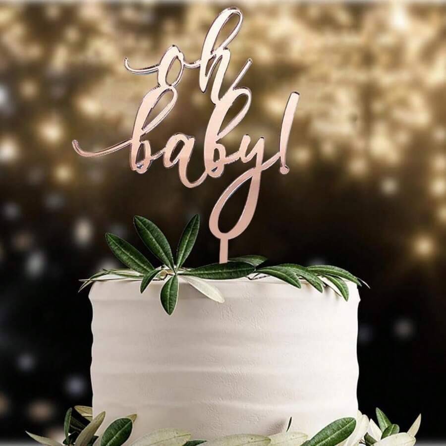 1 pieza Decoración de pastel de espejo acrílico reutilizable, apropiado para fiestas de cumpleaños