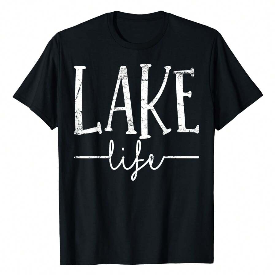 Lake Life T-Shirt Women's T-Shirt Ladies Summer Sports Short Sleeve