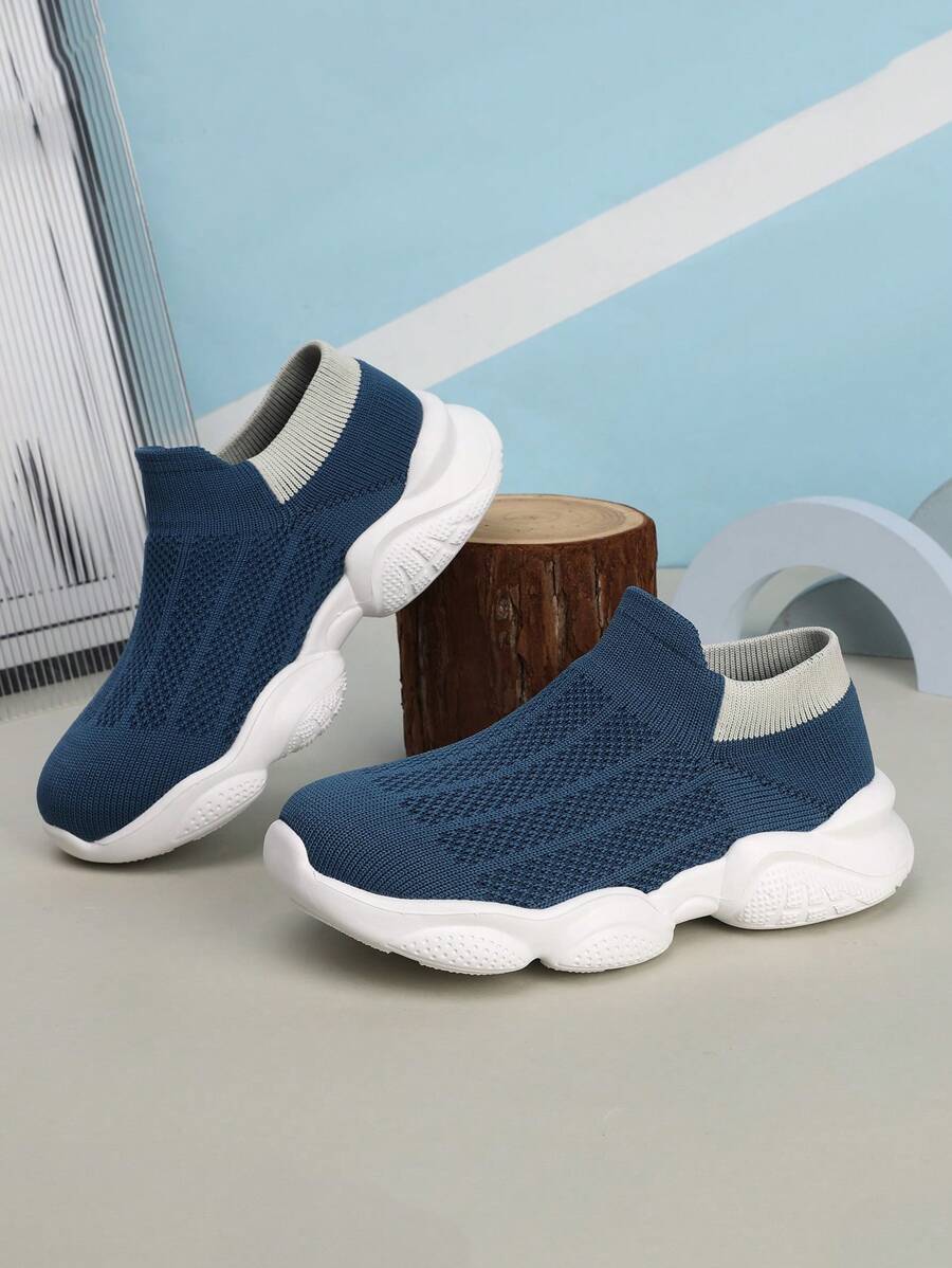 Classic Kids Socks Shoes,Boys' Breathable Casual Athletic Slip-On Sneakers,Lightweight Soft Sole Walking Shoes For Teens