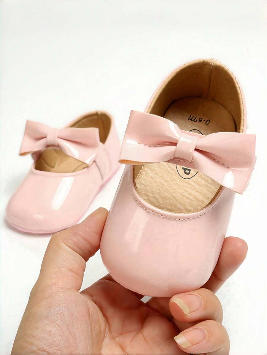 Zapatos rosas para bebé de la marca Yibubu, zapatos de princesa con lazo para niñas bebés, primeros pasos para bebé, sandalias de y suela blanda para recién nacidos, zapatos planos