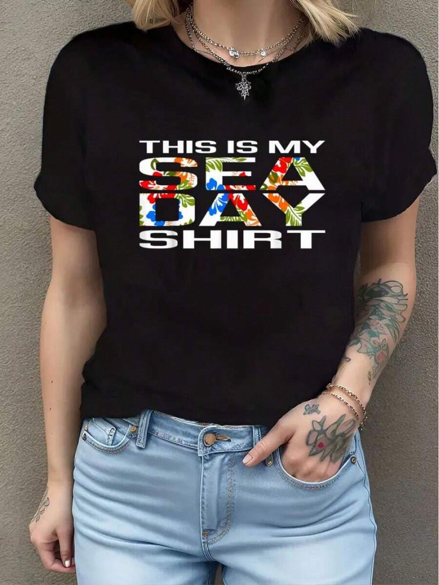 This Is My Sea Day Shirt Cruise Funny Family Vacay T-Shirt