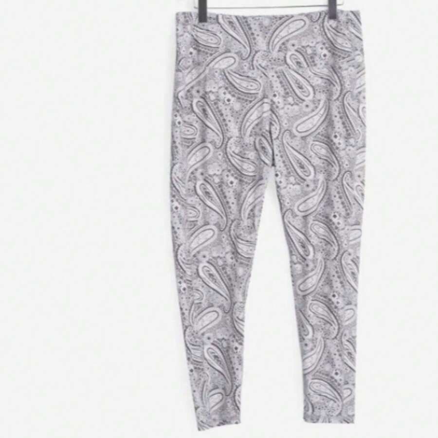 Leggings paisley con estampado de cítricos grises