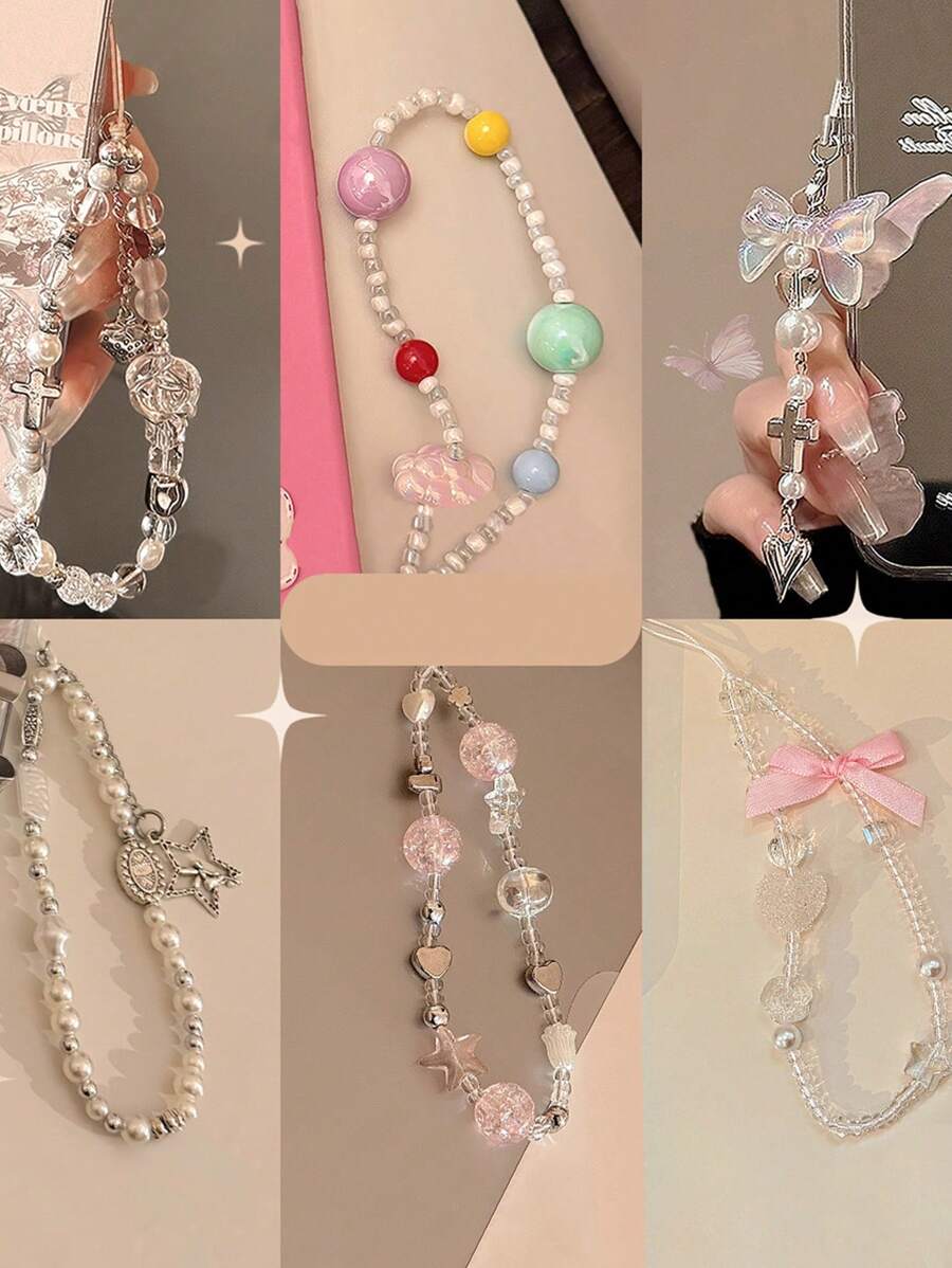 GUCADI 1pc Colorful Chain Lanyard Wrist Strap Phone Case Accessories, Personalized Dopamine Pendant Detachable Portable Wrist Strap, Compatible With Apple////VIVO/OPOO/Honor, Creative Wristlet Phone Charm, Cute & Cool