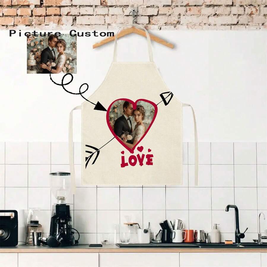 1 pièce Tablier de chef personnalisé avec photo pour hommes et femmes. Tablier de chef de cuisine personnalisé avec image drôle. Tablier de cuisine imperméable personnalisé avec photo, logo, nom. Parfait cadeau pour maman