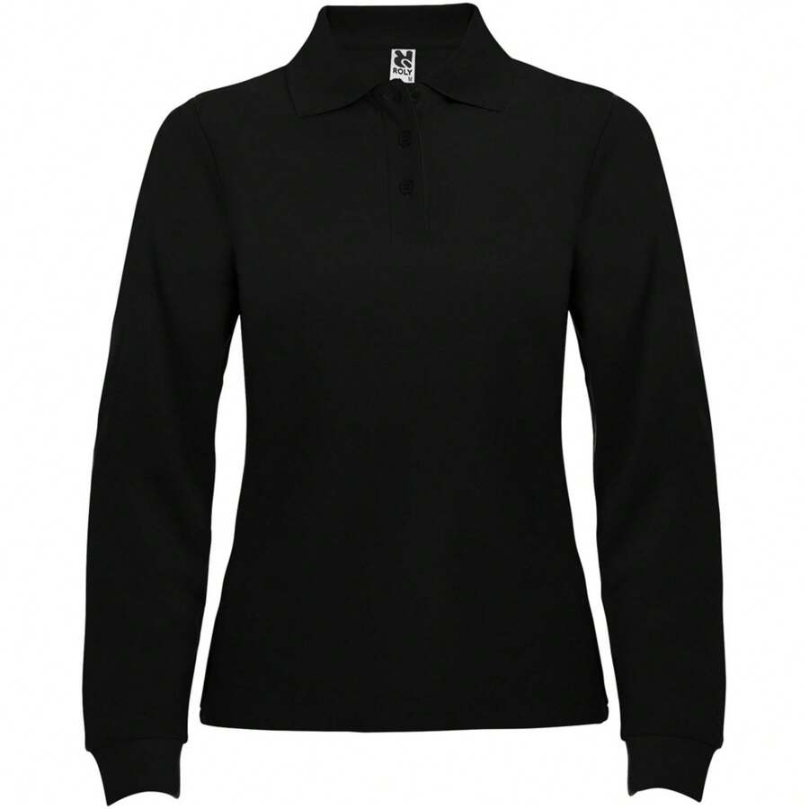 Roly Maglietta polo a maniche lunghe da donna/signora Estrella (nero tinta unita)