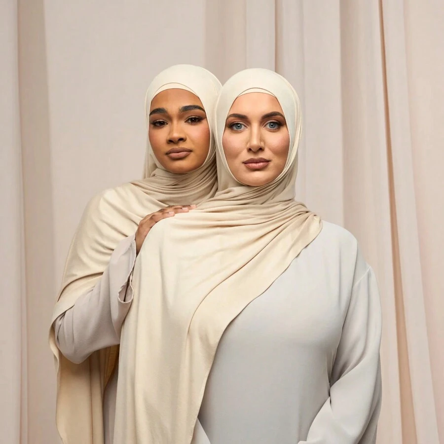 4Pairs 2 Pcs Jersey Hijabs & 2 Matching Color Undercap. Perfect For Women, Easy To Wear For Any Occasion, All Year Round.