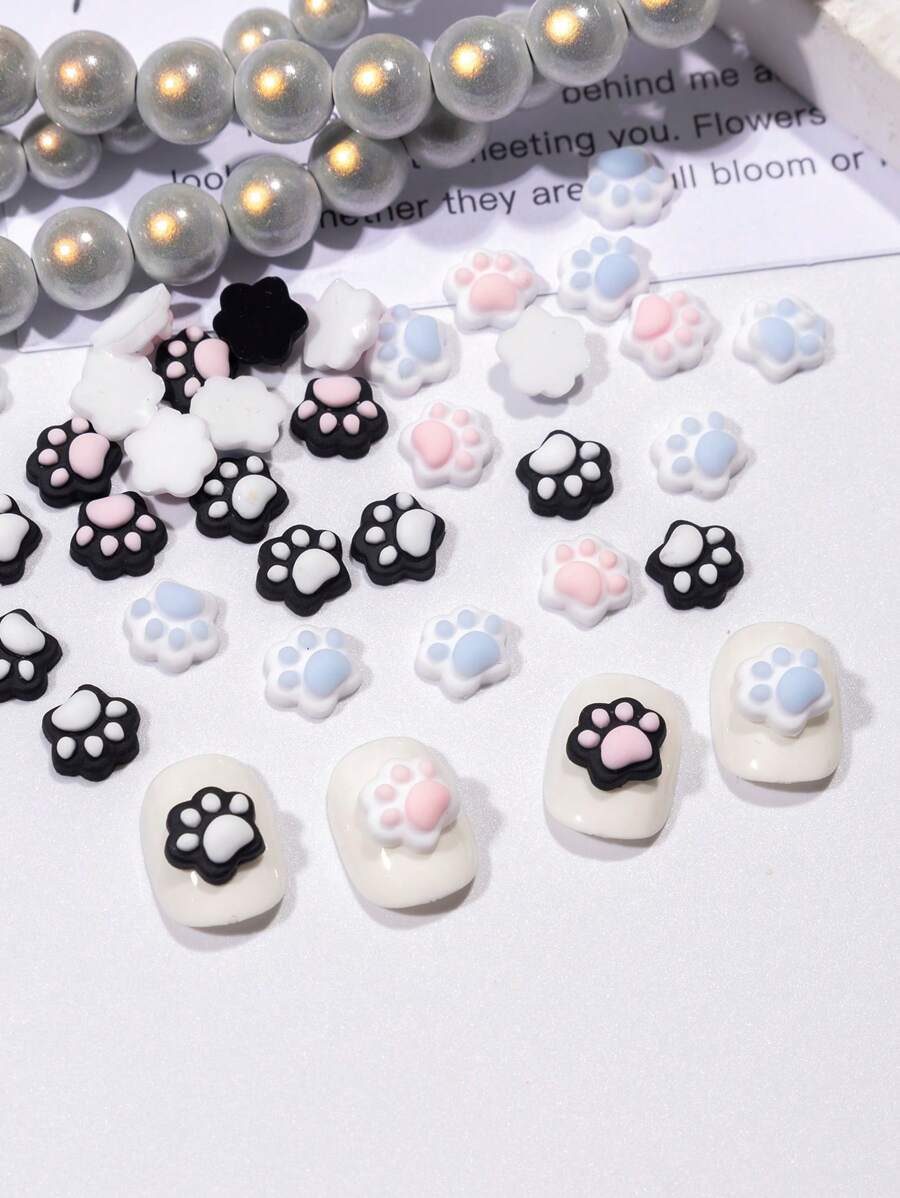 20pcs Mixed Color Cute Cat Scratching Nail Charms Nail Art Decorations Jewelry Crafts DIY Nail Accessories