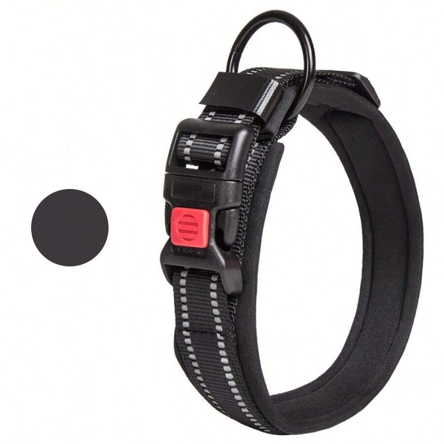 Collar reflectante ajustable para perros pequeños, medianos y grandes con hebilla de seguridad de nailon