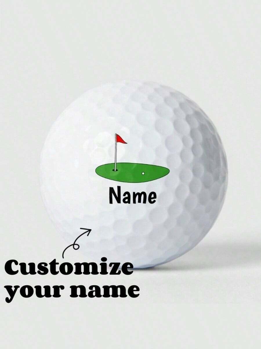 3 pièces Balles de golf personnalisées, personnalisez votre nom sous le logo vert, balles de pratique rondes en caoutchouc à double couche, convient pour les sports d'extérieur et d'intérieur, cadeau de golf parfait pour papa, père, oncle, frère, mari, fils, mère, femme, sœur, professeur, ami, patron, collègue