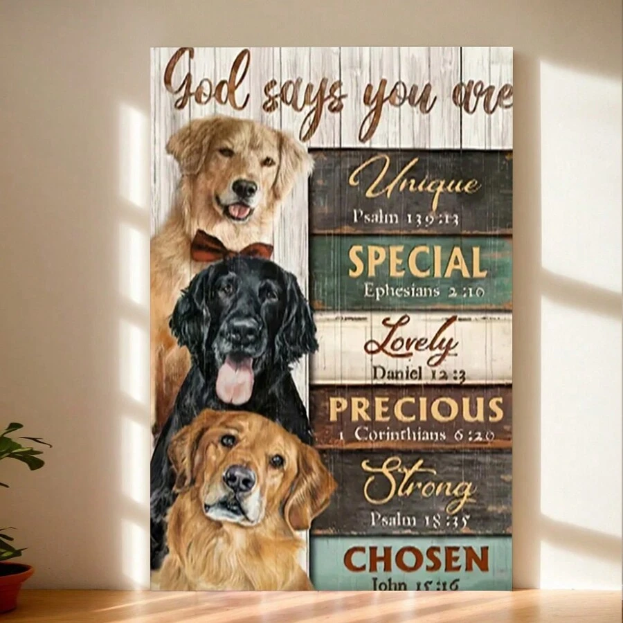 Framed Decor, Funny Dog Canvas Decor Wall Art For Bedroom Living Room Home Walls DecorationRoom, Living Room, Kitchen, A Festive Touch For Valentine's And New Yea Decor