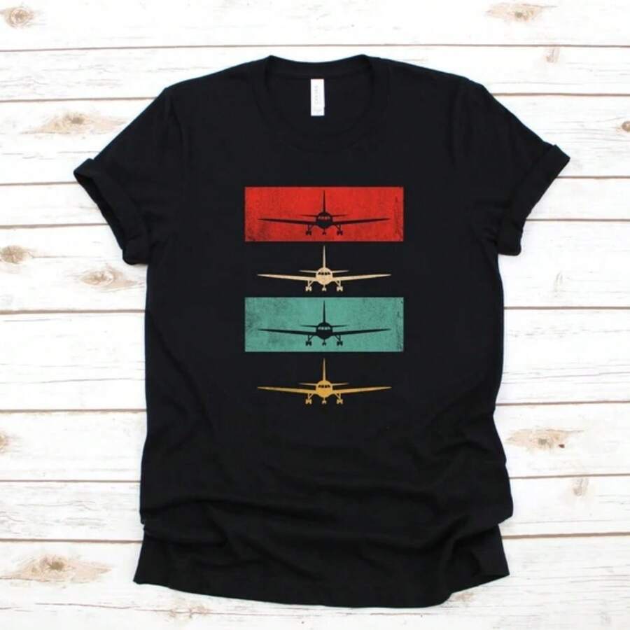 Retro Airplane T-Shirt, Pilot Gift, Plane Mechanic T-Shirt, Tank Top, Hoodie, Sweatshirt, Long Sleeve