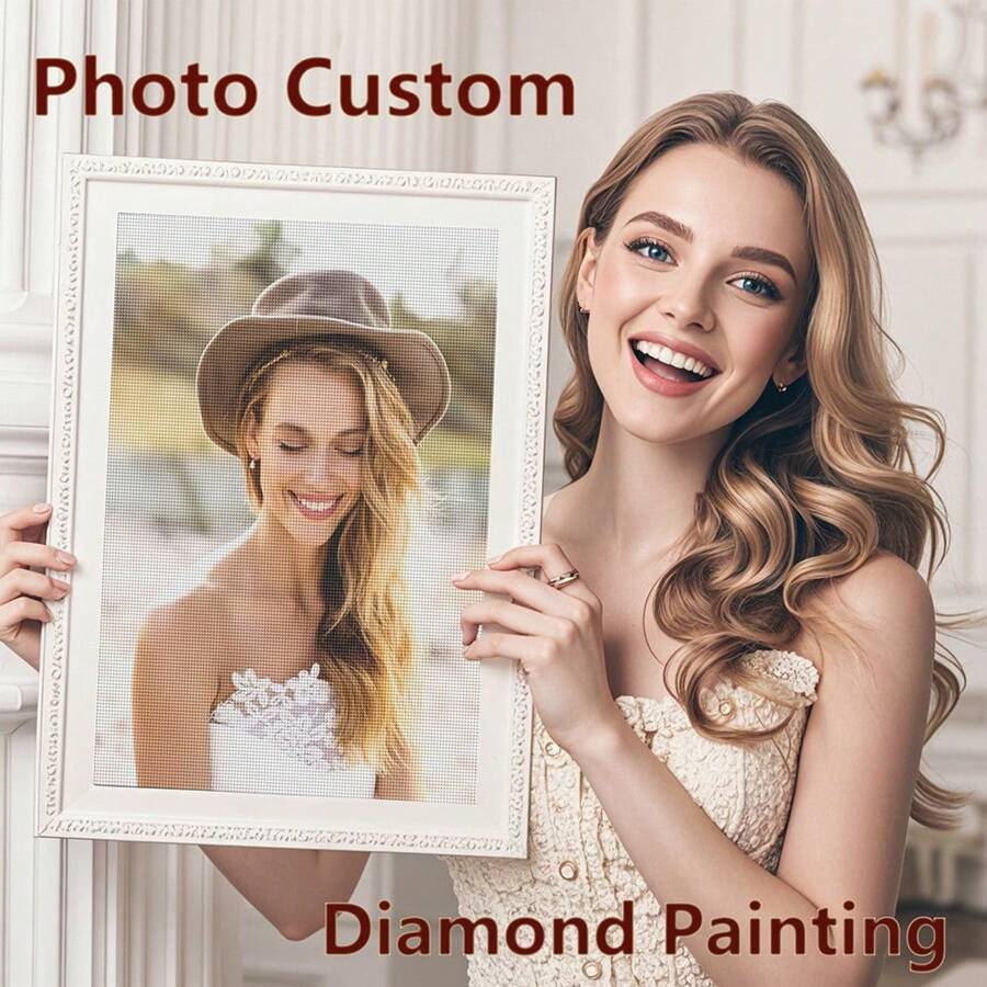 HuaCan HuaCan Customize Personalized Diamond Mosaic Create Your Own Photo Diamond Painting Full Square Round Rhinestones Ornamental Fashionable Stylish Unique Gift For Anniversaries For Birthdays For Home Wall Decoration