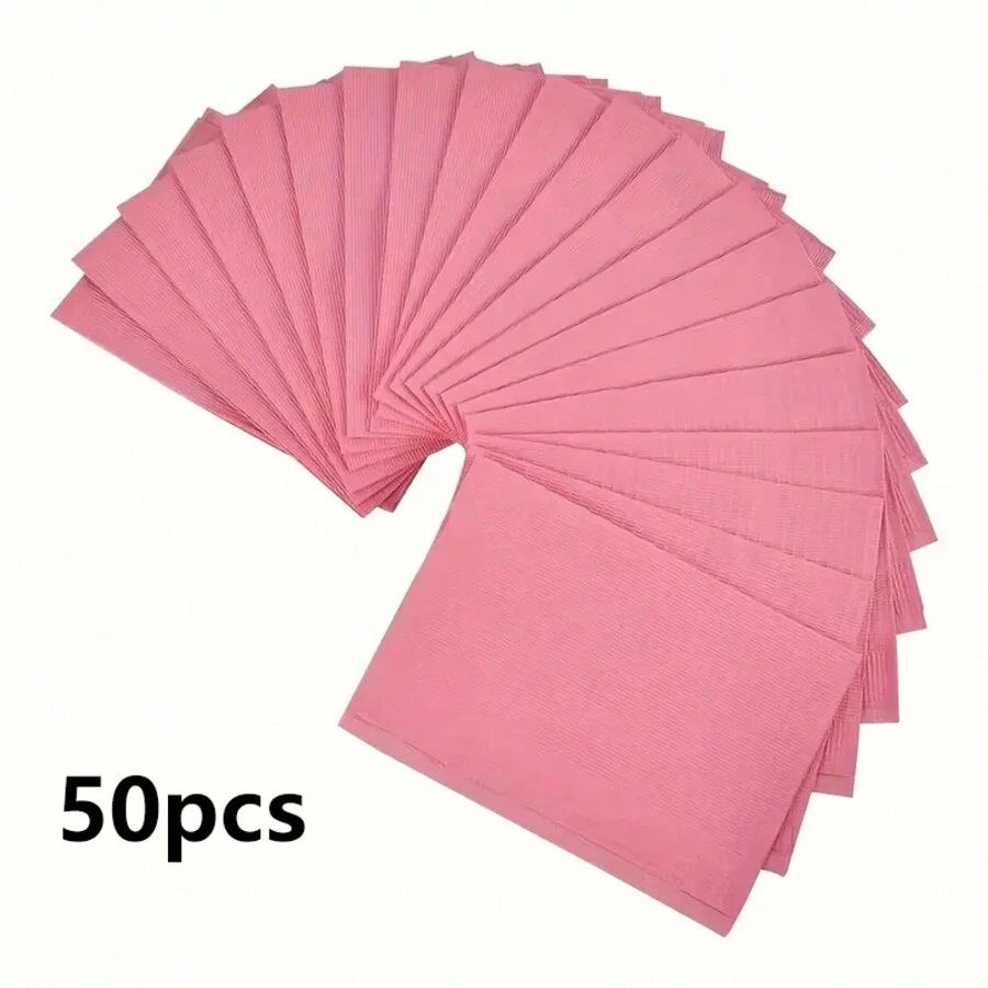 50 piezas de almohadillas desechables limpias, alfombra plegable impermeable para mesa de arte de uñas, cuidado de belleza, tatuaje, mantel de limpieza para manicura