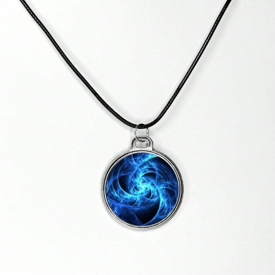 Colar Pingente Joia Em Resina Arte Vortex Resinada