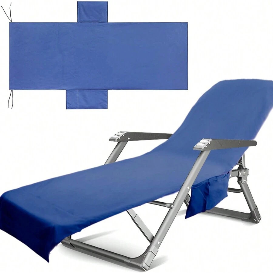 HiTurbo 1pc Portable Beach Chair Cover, Lightweight And Quick Drying Pool Chair Cover For Sunbathing, Garden, Beach And Hotel - Comfortable And Lightweight, Not Easy To Slip Off Summer Travel, Vacation Holiday Beach Essentials