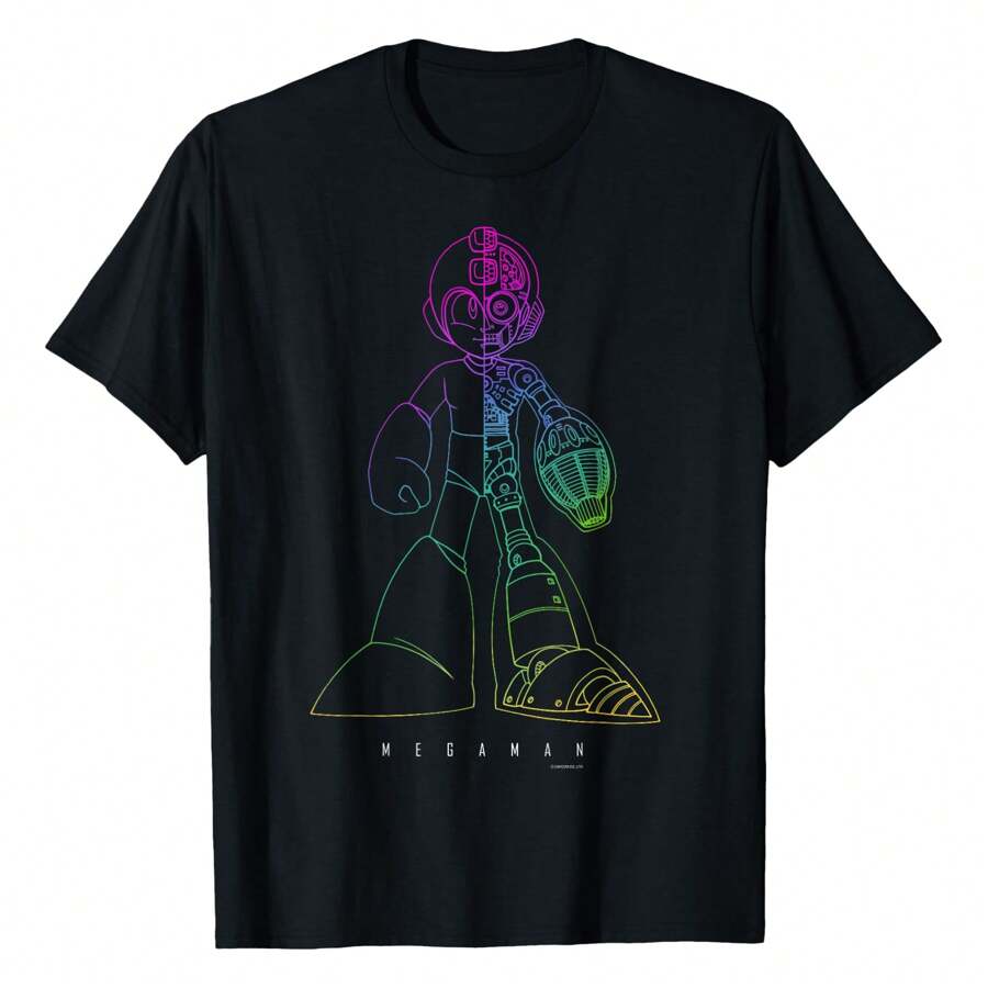 MEGAMAN Classic T-Shirt Women's Short-Sleeved T-Shirt, Fashionable Cotton, Comfortable And Versatile.