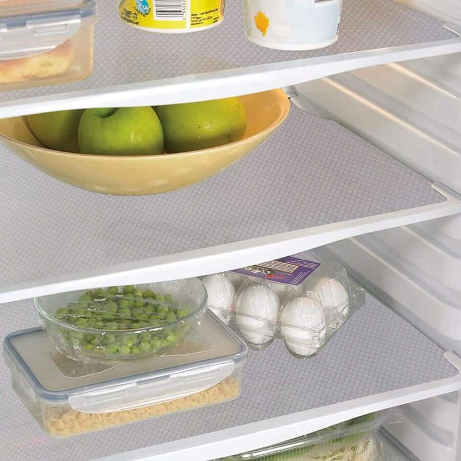 6 Rolls/Pack (3 Rolls Each In White And Gray) Anti-Slip Mats Moisture-Proof Mats Convex Dot Pattern Diamond Pattern White, Gray And Transparent Optional EVA Can Be Cut Cabinet Mats Drawer Mats Refrigerator Mats Placemats Moisture-Proof, Waterproof, Oil-Proof And Dust-Proof Shoe Cabinet Wardrobe Mats