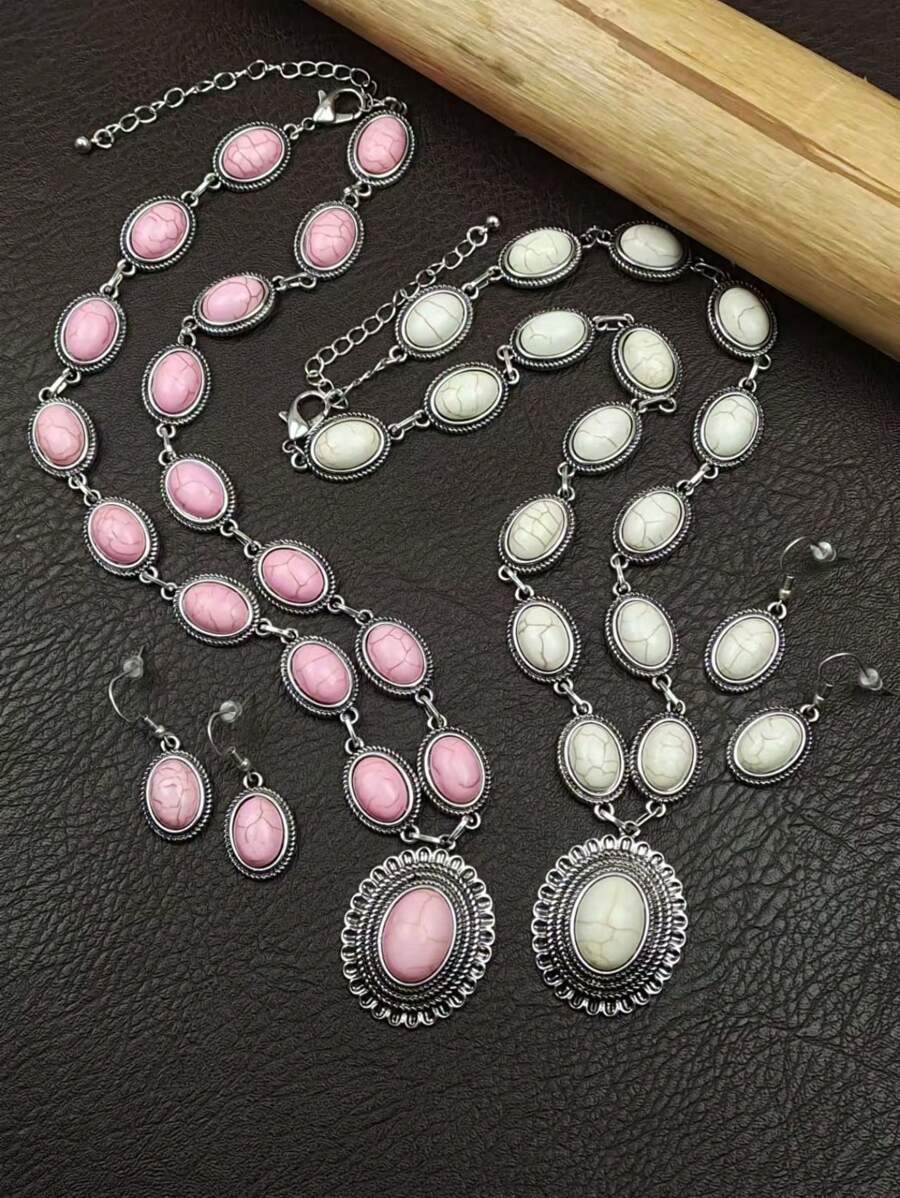 1 pièce Collier style bohème vintage turquoise pour femmes