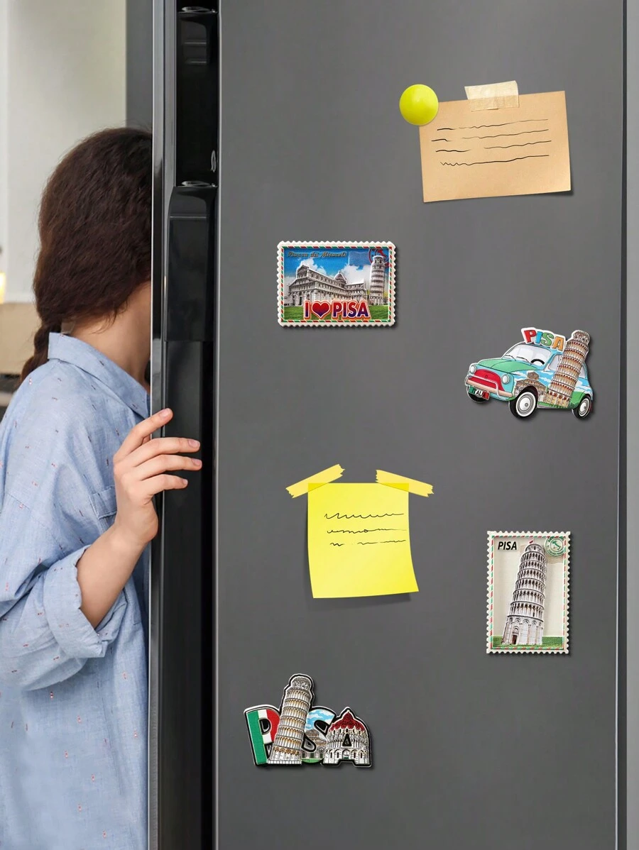 1pc City Building Architecture Magnetic Fridge Sticker, Creative MORA 3D Travel Souvenir Refrigerator Magnet Decor, Italy Magnetic Sticker, Decorative Gift, High-Quality Fridge Magnet