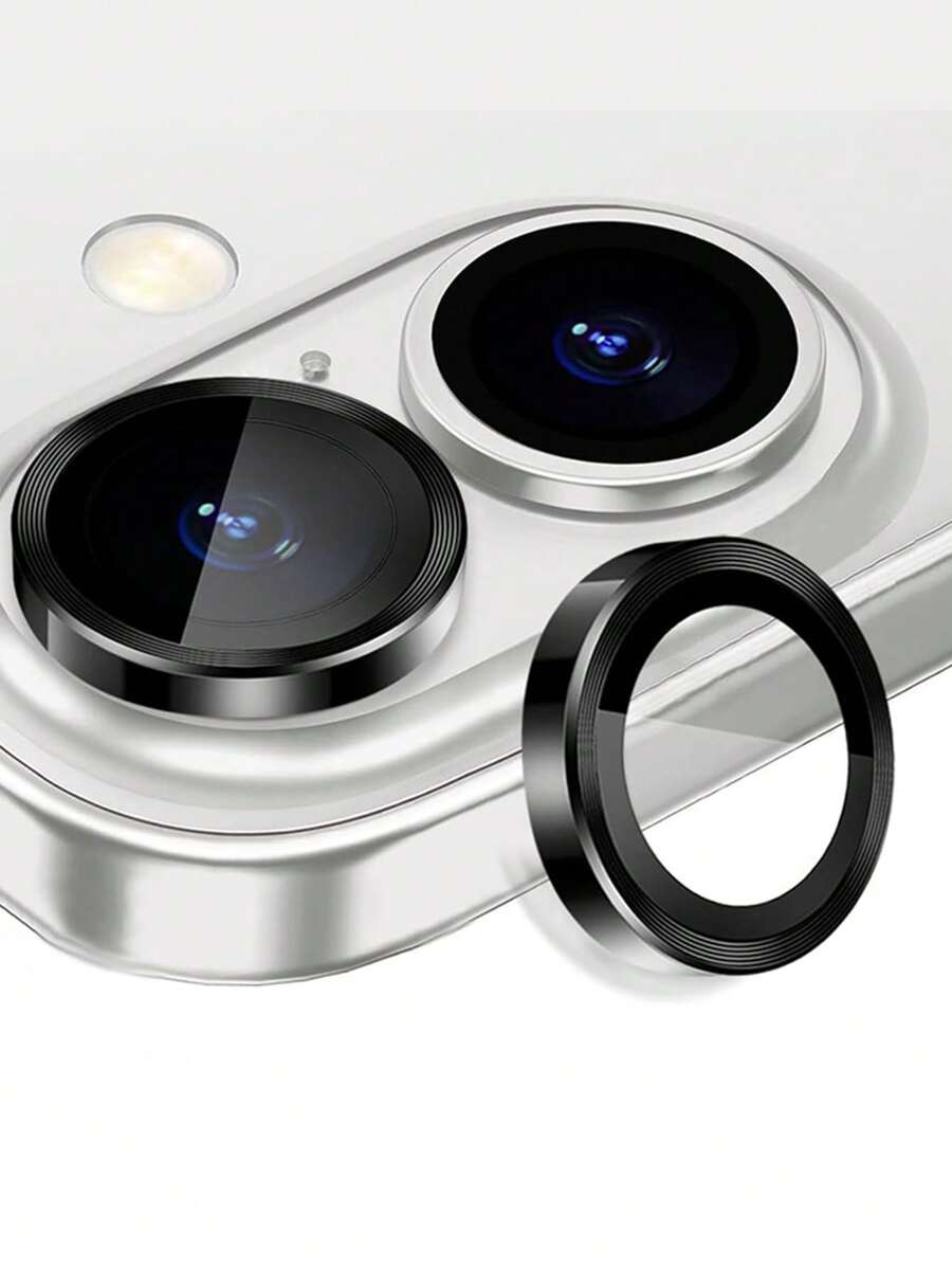 3pcs Black Camera Lens Protector Cover Compatible With Iphone 16 Pro Max 15 Plus 14 13 Mini 12 16 Plus 11 Tempered Glass Protection Phone Accessories Gift For Birthday, Family, Friends Alloy Metal With Tempered Glass Full Cover, Lens Protector