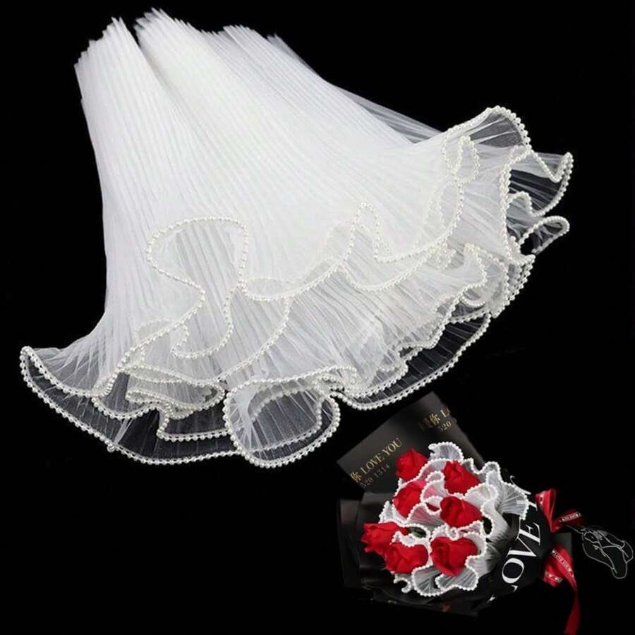 1 Rolo de Papel de Seda Floral para Embrulho, Suprimentos de Florista para Dia dos Namorados, Casamento, Embalagem de Aniversário, Papel de Seda Enrugado e Ondulado, Papel Fino, Suprimentos para Buquê de Flores, Papel de Presente, Decoração de Casamento, Para Qualquer Ocasião (Branco)