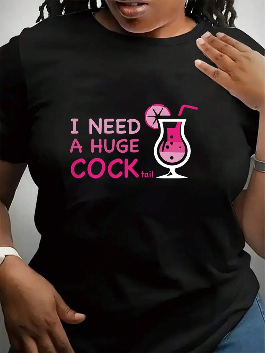 Funny I Need A Huge Graphic Tee Soft, Short Sleeve, Crew Neck Casual Summer Top For Women, Print, Clothing