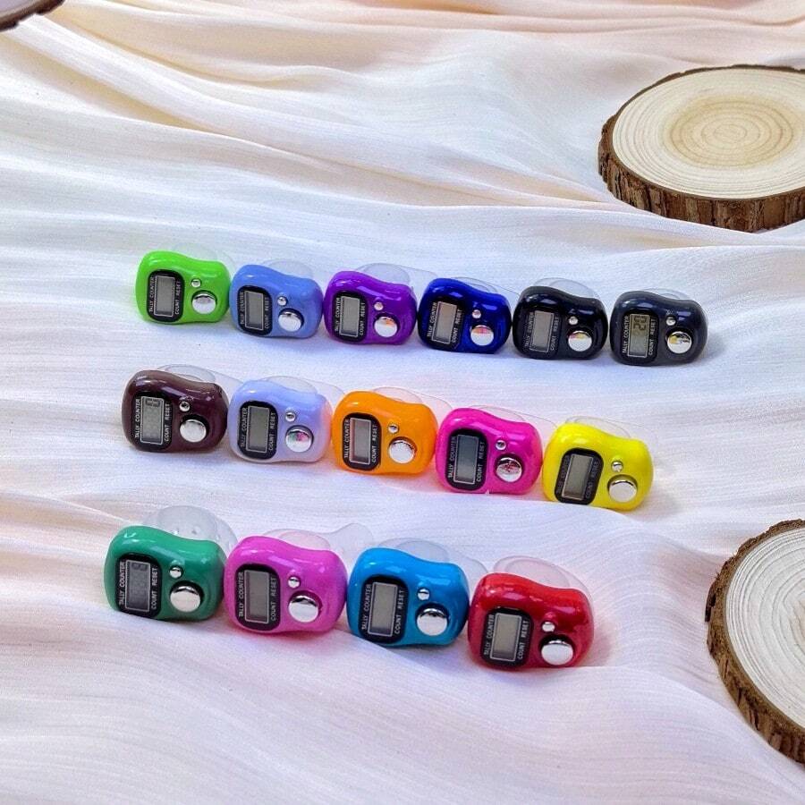 1 pieza Contador de anillos electrónico, Contador digital portátil para aliviar el estrés, para oración, entrenamiento, yoga, conteo, contador de anillos para dedos, estilo de anillo con pantalla digital y conteo electrónico