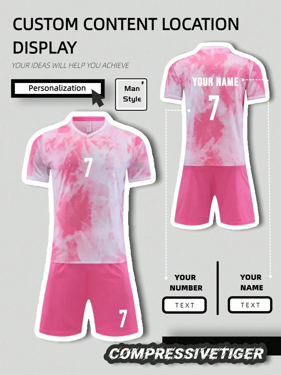 2 piezas Camiseta de fútbol personalizada - Camiseta de manga corta con impresión de nombre y número personalizable + Pantalones cortos coordinados con estampado de serpiente Mamba, de secado rápido y absorción de sudor. Conjunto deportivo como regalo, con estilo, moda, hipster, casual, minimalista chic, personalizado, único, ideal para obsequio a él, novio, familia, amigos para cumpleaños, vacaciones/fiestas, escuela/competición, deportes/escalada