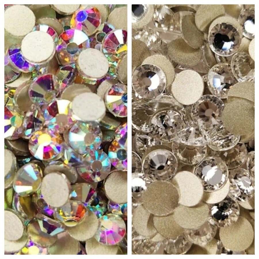 Cristaux de paillettes supérieurs AB SS3-SS50 sans strass plat à thermocoller pour tissus et vêtements