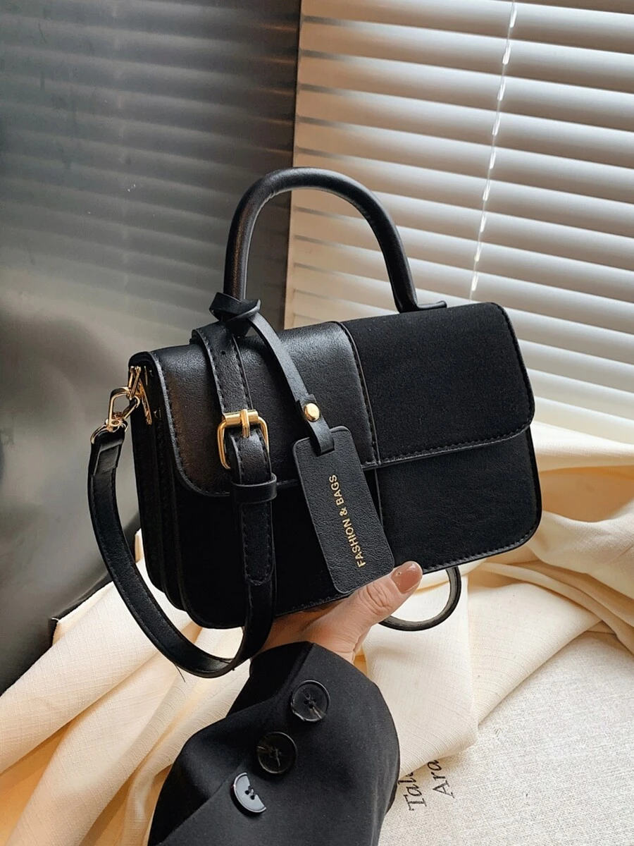 Winter New Fashion Classic Joker Women's Suede Bag, Stitching Fabric Design Burgundy Bag, Letter Pattern Decorative Design Handbag, Square Bag And Shoulder Bag Are All Suitable For Shopping. For Parties And Dates.