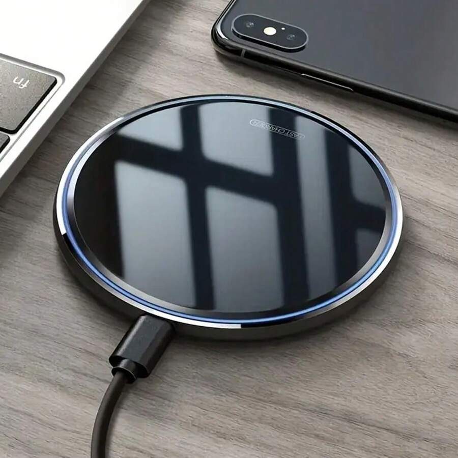 15W Wireless Charger Compatible With Iphone 16 15 14 13 12 Pro XS Max Mini X XR Induction Fast Wireless Charging Pad Compatible With Samsung Suitable For Office, Dorm, And Home