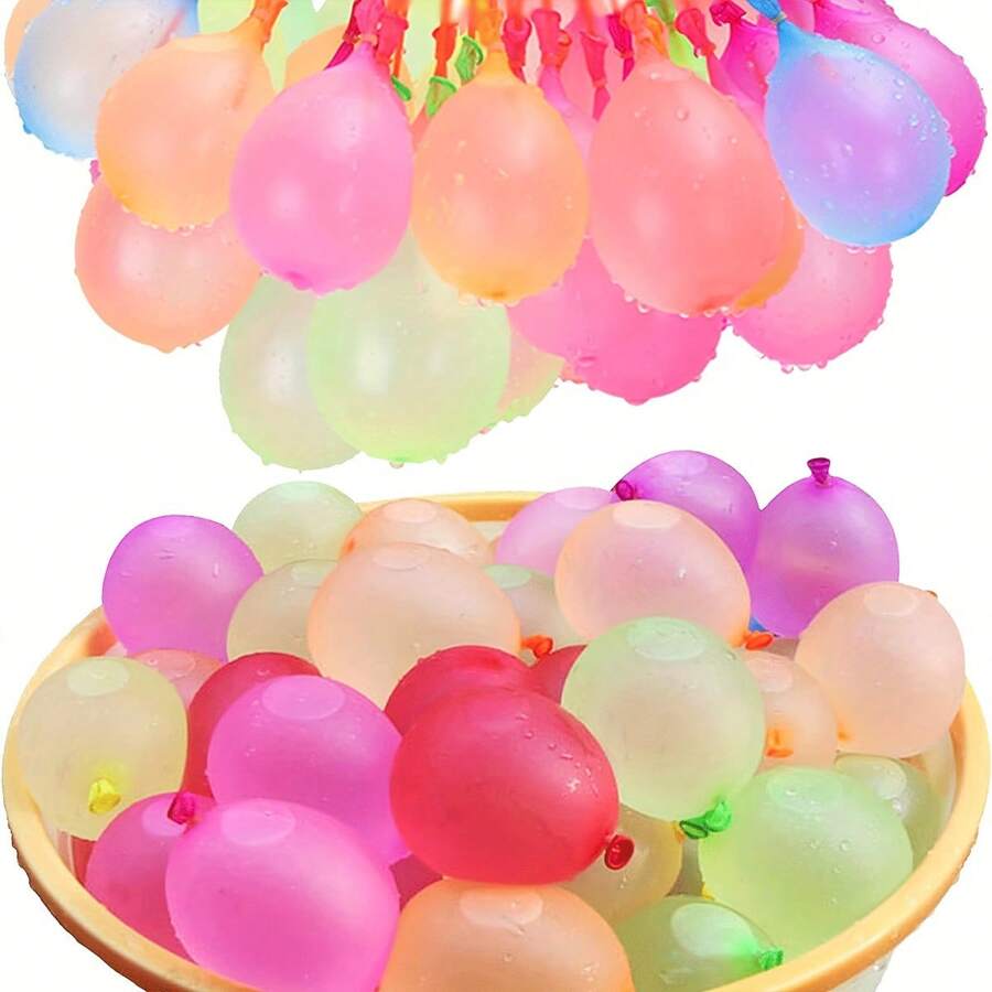 111 piezas de globos de agua autosellables de llenado rápido, globos de goma de colores variados para fiestas de verano, peleas de agua al aire libre, forma redonda, sin necesidad de electricidad - paquete de colores surtidos para diversión familiar